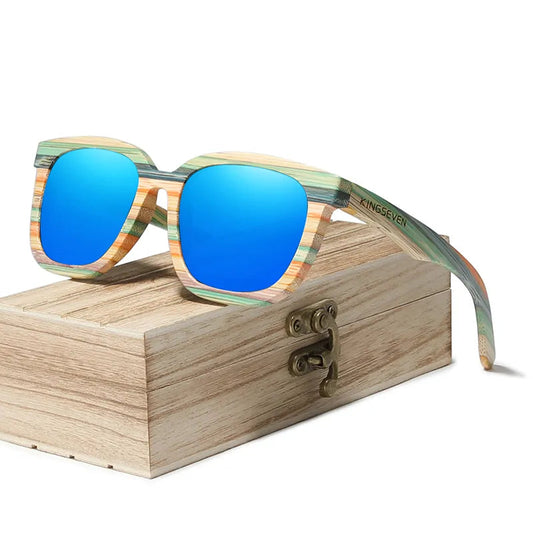 Handmade Retro Natural Bamboo Sunglasses Men Women Polarized Mirror UV400