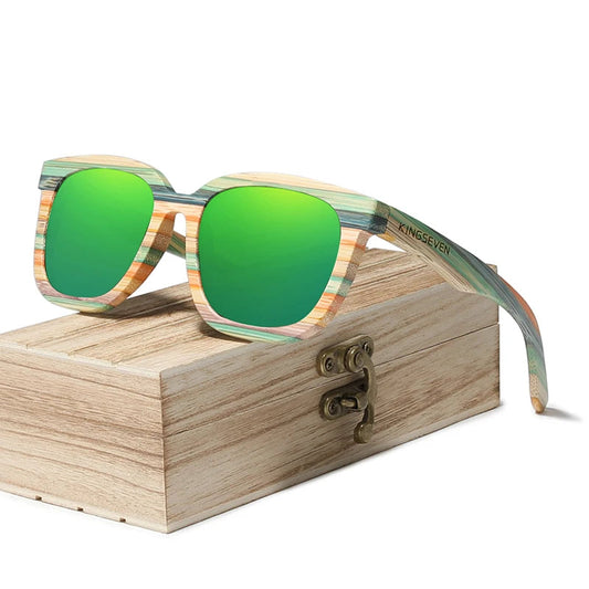 Handmade Retro Natural Bamboo Sunglasses Men Women Polarized Mirror UV400