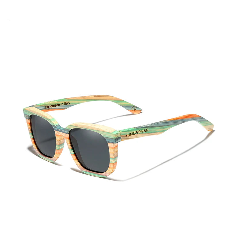 Handmade Retro Natural Bamboo Sunglasses Men Women Polarized Mirror UV400