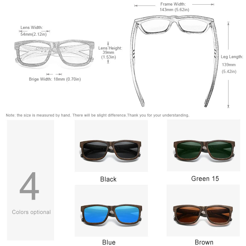 Natural Bamboo Handmade Polarized Sunglasses